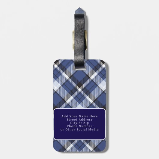 Retro Background Seamless Plaid Pattern Vector ラゲッジタグ (裏面縦)