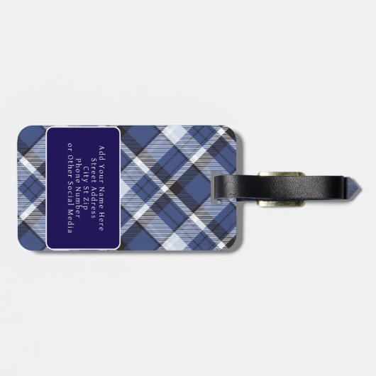 Retro Background Seamless Plaid Pattern Vector ラゲッジタグ (裏面横)