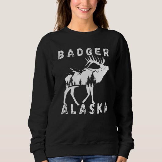 Retro Badger Alaska Apparel Souvenir スウェットシャツ (正面)