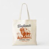Retro Badlands National Park Souvenir Design トートバッグ (裏面)