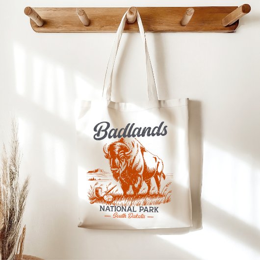 Retro Badlands National Park Souvenir Design トートバッグ