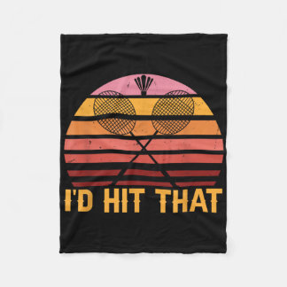Retro Badminton Id Hit That  フリースブランケット