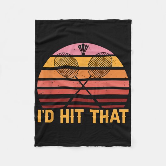 Retro Badminton Id Hit That  フリースブランケット (正面)