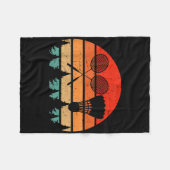 Retro Badminton Racket Shuttle Funny Badminton Pla フリースブランケット (正面(横))