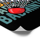 Retro Badminton Racket Team - Player Vintage Shutt ポスター (角)