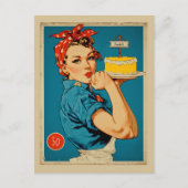 Retro Baker Pin-Up ポストカード (正面)