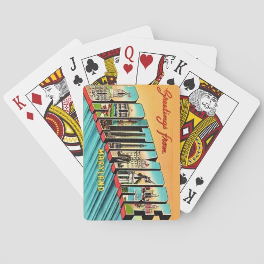 Retro Baltimore MD Greeting Playing Cards トランプ (裏面)
