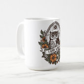 Retro barn owl 'I give a hoot' design コーヒーマグカップ (正面左)