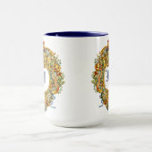 Retro Baroque Rococo Oval Cartouche 1700s Monogram マグカップ (中央)