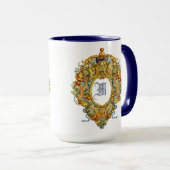 Retro Baroque Rococo Oval Cartouche 1700s Monogram マグカップ (正面右)