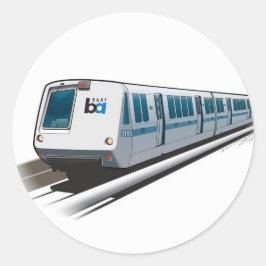 Retro Bart train Illustration ラウンドシール