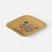 Retro Baseball B-Day Men's 50th Birthday ペーパープレート (傾斜あり)
