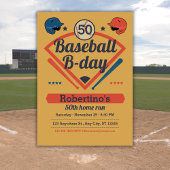 Retro Baseball B-Day Men's 50th Birthday 招待状