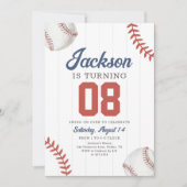 Retro Baseball Birthday 招待状 (正面)