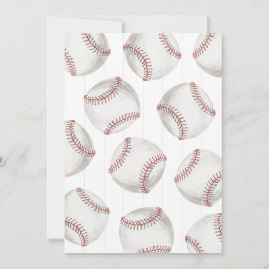 Retro Baseball Birthday 招待状 (裏面)