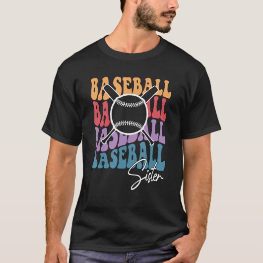 Retro Baseball Sister Big Sister Baseball For Wome Tシャツ (正面)