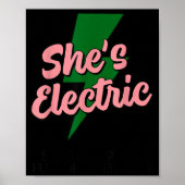 Retro Basic Lightning Quote She Electric Funny Sim ポスター (正面)