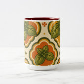 Retro Basil Pattern Accent Mug ツートーンマグカップ (中央)