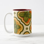 Retro Basil Pattern Accent Mug ツートーンマグカップ (左)
