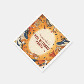 Retro Basketball Court Birthday スタンダードカクテルナプキン (角)