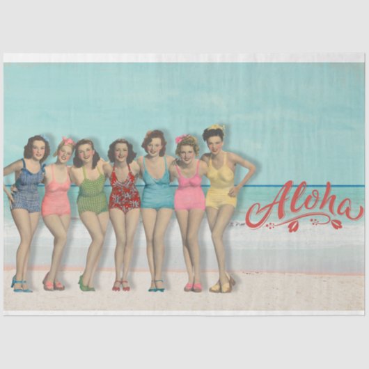 Retro Bathing Beauties Decoupage Tissue Paper 薄葉紙 (正面)