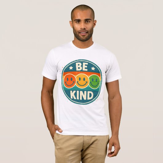 Retro Be Kind Smiley Face T-Shirt Tシャツ (正面フル)