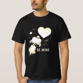 Retro Be Mine Space Rocket Valentine Art Tシャツ (正面)