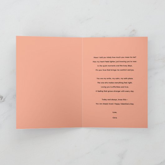 Retro Be My Valentine Custom カード (内部)