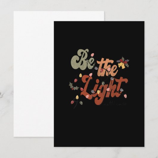 Retro Be The Light Jesus Faith Christmas Lights Ch 招待状 (正面/裏面)