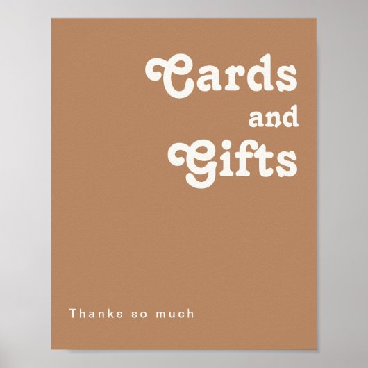 Retro Beach | Brown Cards and Gifts Sign ポスター (正面)