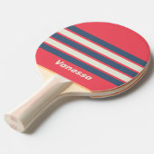 Retro Beach Club Across Striping with Name 卓球ラケット (正面アングル)
