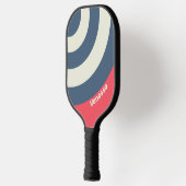 Retro Beach Club Circle Stripe with Name ピックルボールラケット (左)