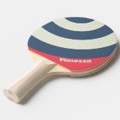 Retro Beach Club Circle Stripe with Name 卓球ラケット (正面アングル)