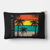 Retro Beach Life, Black Silhouette アクセサリーポーチ (裏面)