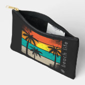 Retro Beach Life, Black Silhouette アクセサリーポーチ (見開き)