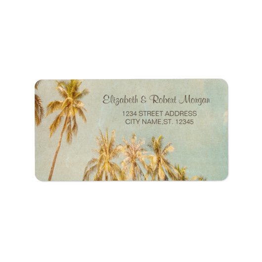 Retro Beach Palms ラベル (正面)