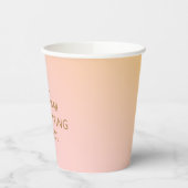 Retro Beach Pastels Gradient Custom Pink Wedding 紙コップ (左)
