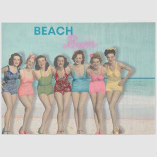 Retro Beach Pin-Up Girls Decoupage - Beach Bum  薄葉紙