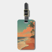 Retro Beach Travel Seascape Outdoors  ラゲッジタグ (正面縦)