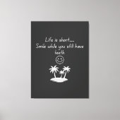 Retro Beach Vibe Smiley Face Tee - Funny Humor  キャンバスプリント (正面)