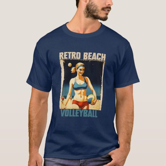 Retro Beach Volleyball Tシャツ (正面)