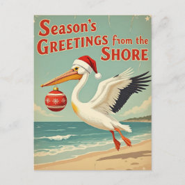 Retro Beach Your Text Season’s Greetings Postcard シーズンポストカード