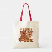 Retro Bear Nap and Snack Canvas Tote Bag トートバッグ (裏面)