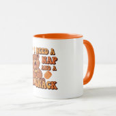 Retro Bear Nap and Snack Color Inside Mug マグカップ (正面右)