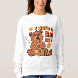 Retro Bear Nap and Snack Women’s Sweatshirt スウェットシャツ