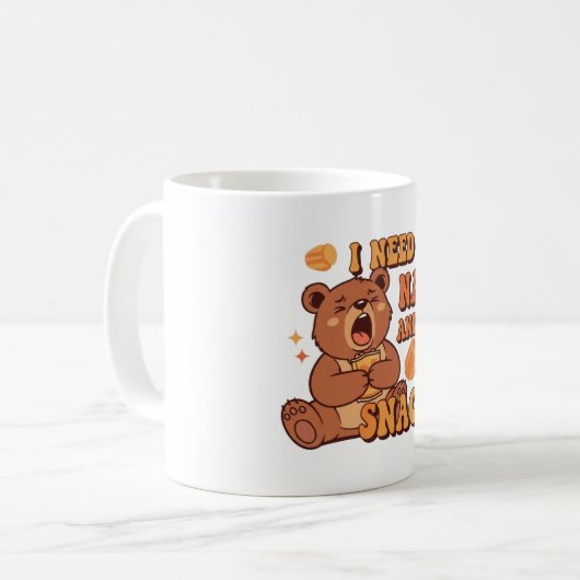 Retro Bear Snack First White Mug コーヒーマグカップ (正面左)