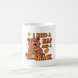 Retro Bear Snack First White Mug コーヒーマグカップ