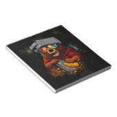 Retro Bear With Cheese Grater Hat and Sunglasses ノートパッド (アングル)