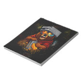 Retro Bear With Cheese Grater Hat and Sunglasses ノートパッド (回転)