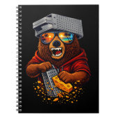 Retro Bear With Cheese Grater Hat and Sunglasses ノートブック (正面)